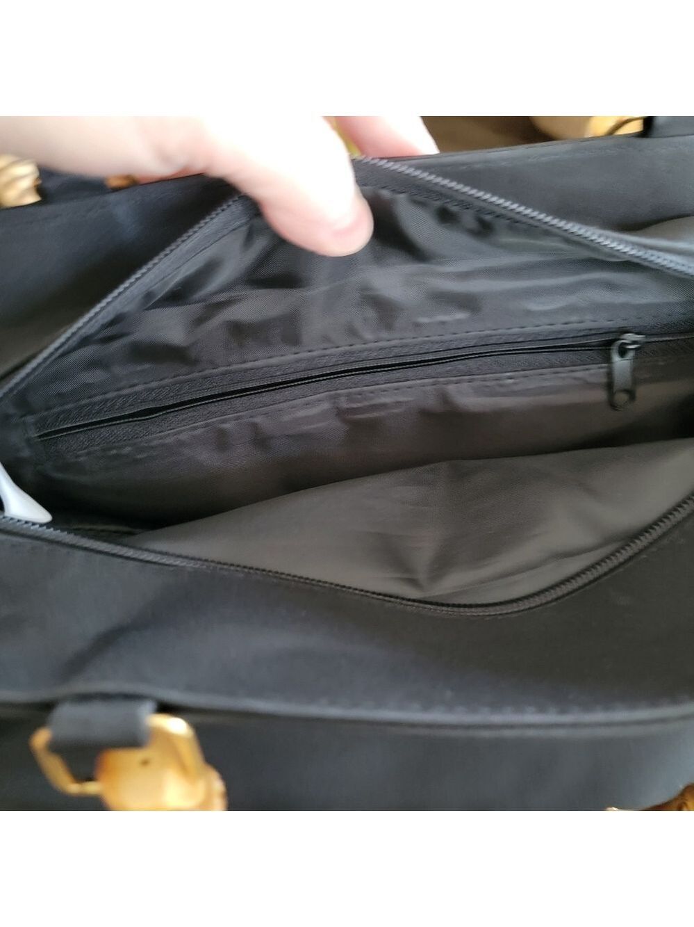 Black Tote Bag with Bamboo Handles #3064 - Picture 14 of 16